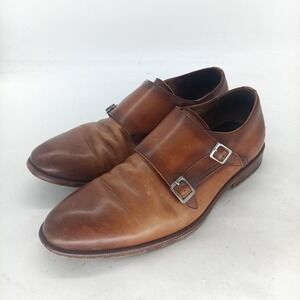 Curatore Double Monk Leather Loafer Men's Dress Shoes Walnut Size 8.5   s6